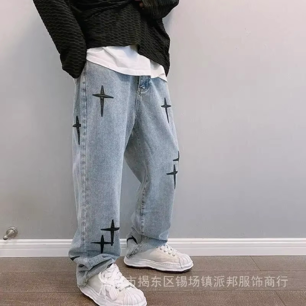 Jeans Men Wide Leg Cargo Pants
