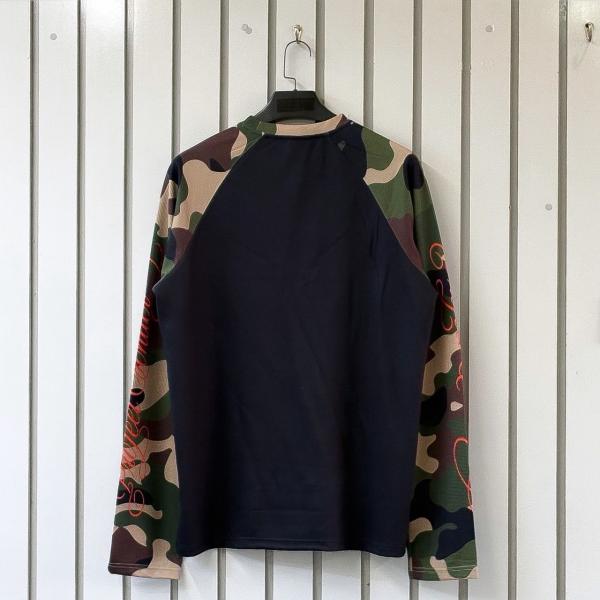 Diesel Camo-Sleeve Raglan Long Sleeve Tee