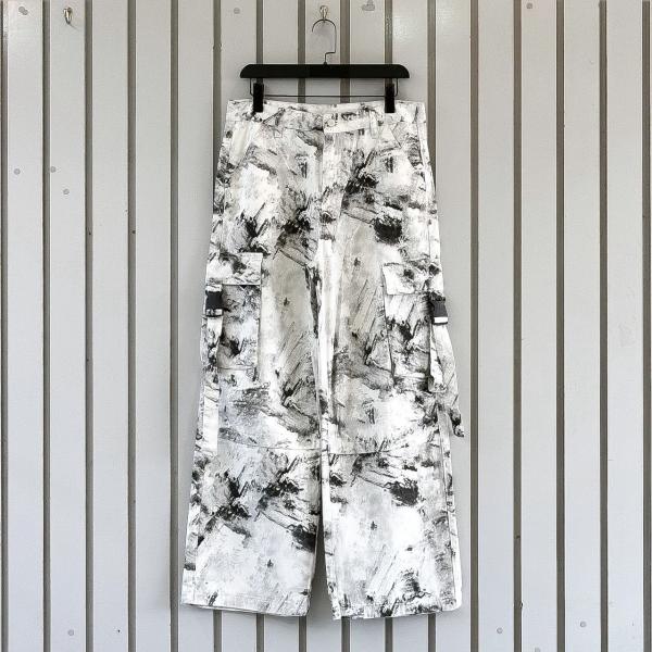 Camo Wide-Leg Denim Pants