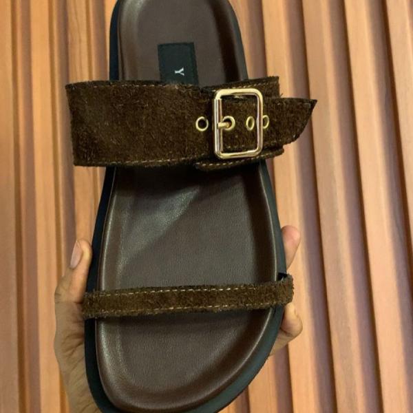 Suede Buckle Sandals