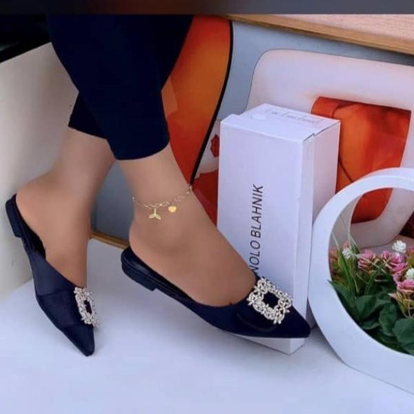 Embellished Pointed-Toe Slip-On Flats