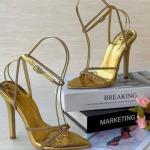Gold Strappy Glam Stiletto Sandals